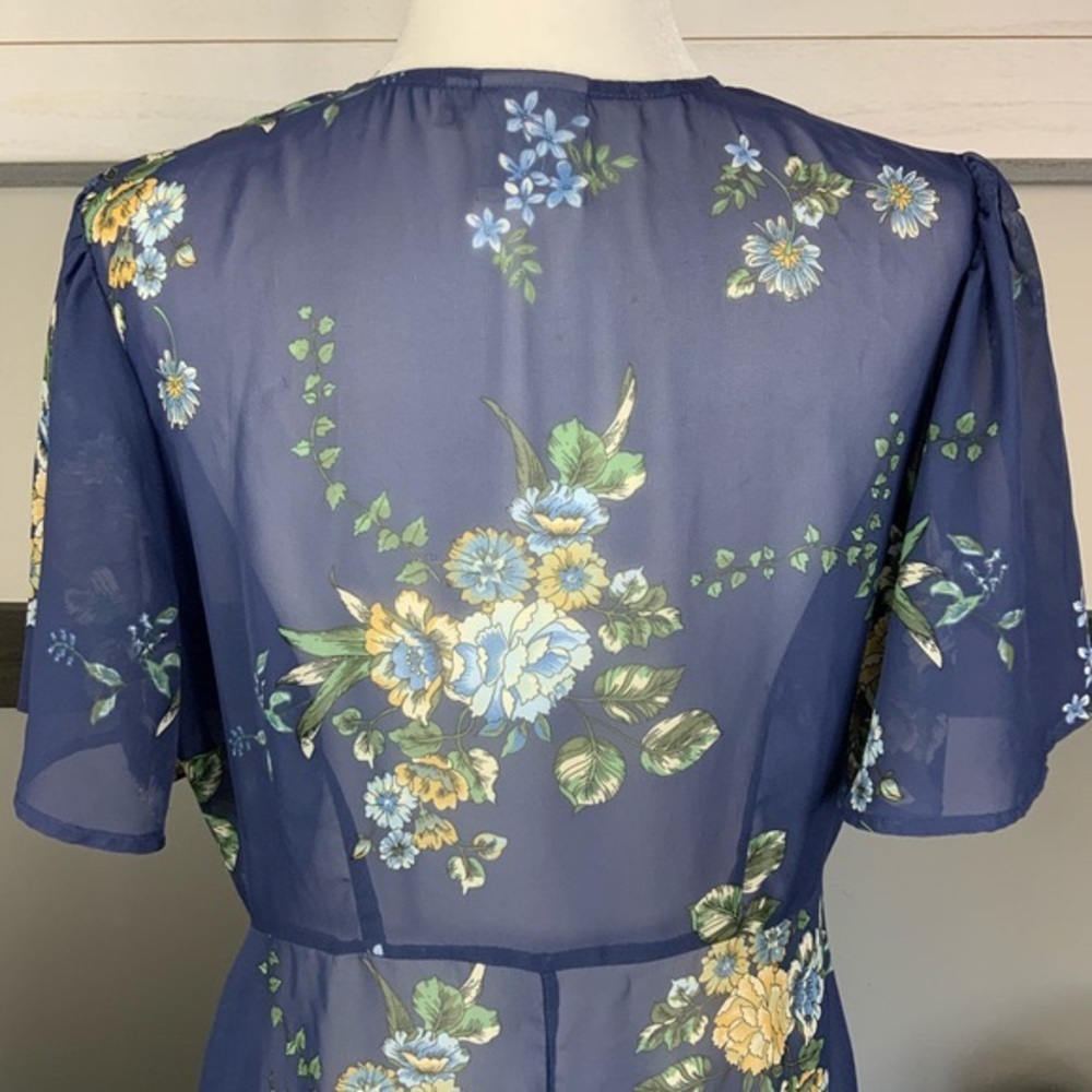 JANETCHUNG tie front long cardigan floral print - Picture 8 of 14